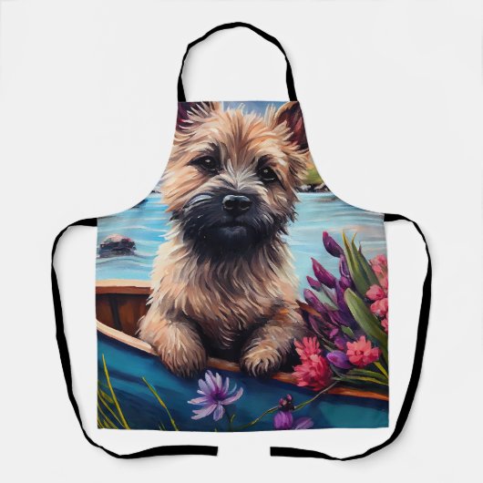 ケアン・テリアがパドルに乗る：風光明媚な冒険 エプロン (正面)