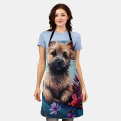 ケアン・テリアがパドルに乗る：風光明媚な冒険 エプロン (着用した状態)