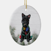 ケアン・テリアのクリスマス装飾 セラミックオーナメント (右)