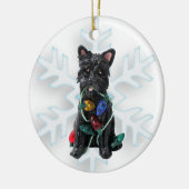 ケアン・テリアのクリスマス装飾 セラミックオーナメント (左)