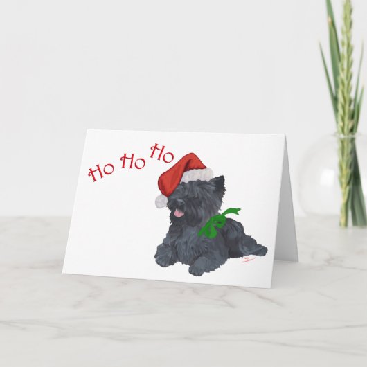 ケアン・テリアのクリスマス シーズンカード (正面)