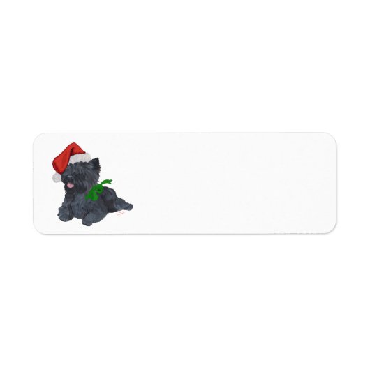 ケアン・テリアのクリスマス ラベル (正面)