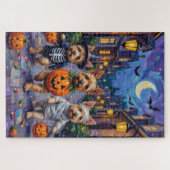 ケアン・テリアのハロウィンコスチューム ジグソーパズル (横)