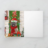 ケアン・テリアの犬のクリスマス カード (内部)