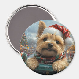 ケアン・テリアの犬のジェットコースター クリスマス マグネット
