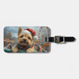 ケアン・テリアの犬のジェットコースター クリスマス ラゲッジタグ