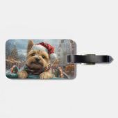 ケアン・テリアの犬のジェットコースター クリスマス ラゲッジタグ (裏面横)