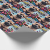 ケアン・テリアはパドルに：風光明媚なアドベンチャーメディ ラッピングペーパー (角)