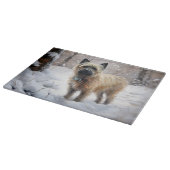 ケアン・テリアは雪のクリスマスを過ごした カッティングボード (角)