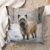 ケアン・テリアは雪のクリスマスを過ごした クッション (ブランケット)