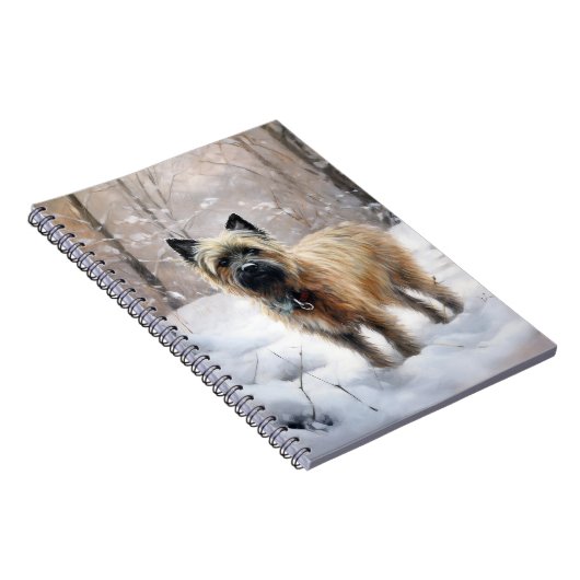 ケアン・テリアは雪のクリスマスを過ごした ノートブック (右側)
