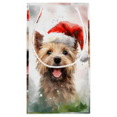 ケアン・テリアクリスマスブラシ絵画のアートワーク スモールペーパーバッグ (裏面)