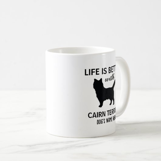 ケアン・テリアパーソナライズされたーの生活は良い コーヒーマグカップ (正面右)