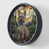 ケアン・テリアードッグ 壁時計 (傾斜)