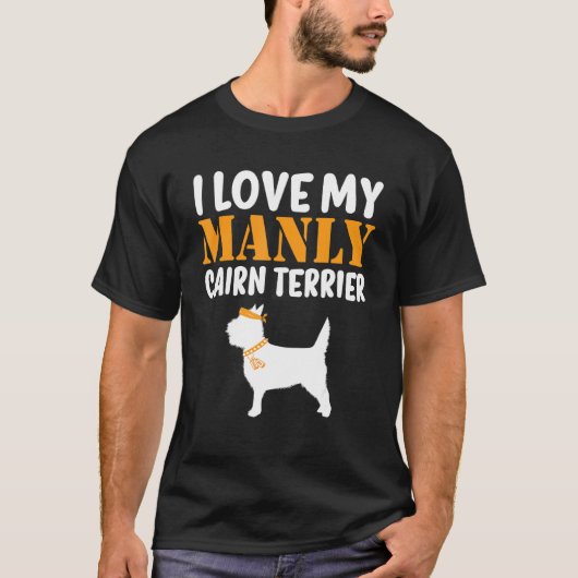 ケアン・テリア犬おもしろい少年ドッグパップジェンダーレーブ Tシャツ (正面)