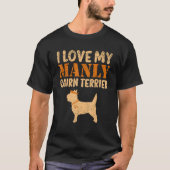 ケアン・テリア犬おもしろい少年ドッグパップジェンダーレーブ Tシャツ (正面)