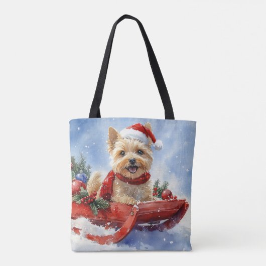 ケアン・テリア犬のソリでそれを雪のクリスマスに許可 トートバッグ (裏面)