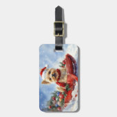 ケアン・テリア犬のソリでそれを雪のクリスマスに許可 ラゲッジタグ (正面縦)