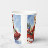 ケアン・テリア犬のソリでそれを雪のクリスマスに許可 紙コップ (右)