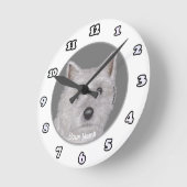 ケアン・テリア犬の時計 ラウンド壁時計 (傾斜)