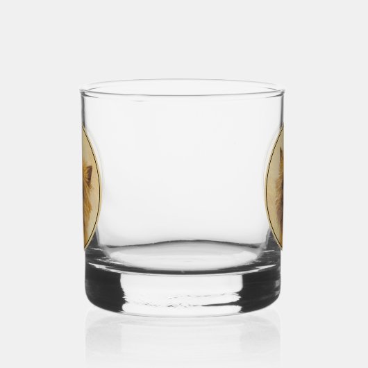 ケアン・テリア絵画ズ – かわいいオリジナルドッグアート ウイスキーグラス (左)