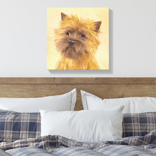 ケアン・テリア絵画ズ – かわいいオリジナルドッグアート キャンバスプリント (インサイチュ (寝室))