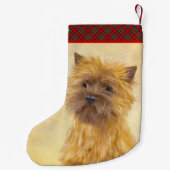 ケアン・テリア絵画ズ – かわいいオリジナルドッグアート スモールクリスマスストッキング (裏面)
