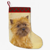 ケアン・テリア絵画ズ – かわいいオリジナルドッグアート スモールクリスマスストッキング (正面)