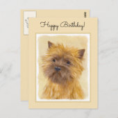 ケアン・テリア絵画ズ – かわいいオリジナルドッグアート ポストカード (正面/裏面)