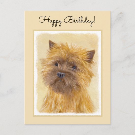 ケアン・テリア絵画ズ – かわいいオリジナルドッグアート ポストカード (正面)