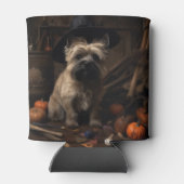 ケアン・テリア かぼちゃ ハロウィン おばけ 缶クーラー (裏面)