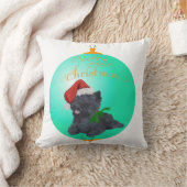 ケアン・テリア クリスマス オーナメント クッション (ブランケット)