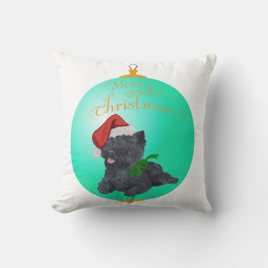 ケアン・テリア クリスマス オーナメント クッション (正面)