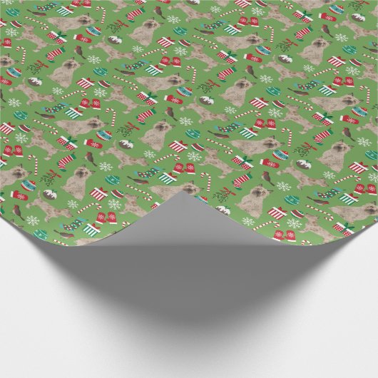 ケアン・テリア・ドッグ・クリスマス ラッピングペーパー (角)