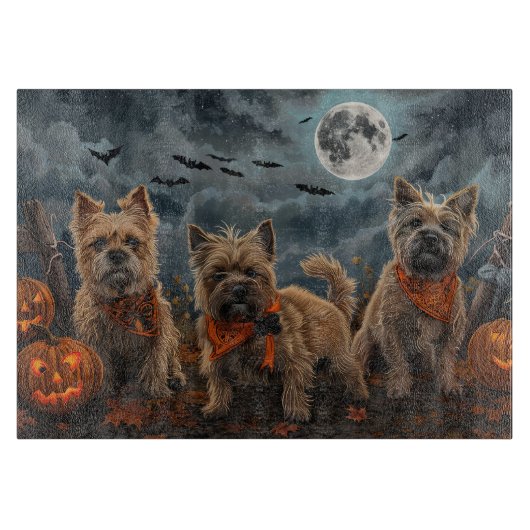 ケアン・テリア ハロウィーン スプーキー カッティングボード (正面)