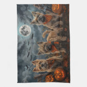ケアン・テリア ハロウィーン スプーキー キッチンタオル (縦)