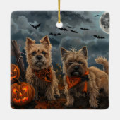 ケアン・テリア ハロウィーン スプーキー セラミックオーナメント (裏面)