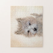 ケアン・テリア・パピ絵画ーの – オリジナル・ドッグ・アート ジグソーパズル (縦)