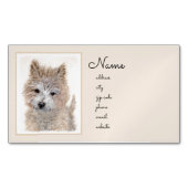 ケアン・テリア・パピ絵画ーの – オリジナル・ドッグ・アート マグネット名刺 (正面)