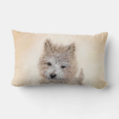 ケアン・テリア・パピ絵画ーの – オリジナル・ドッグ・アート ランバークッション (裏面)