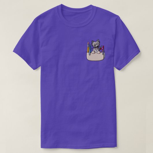 ケアン・テリア ポケットプロテクター Tシャツ (デザイン正面)