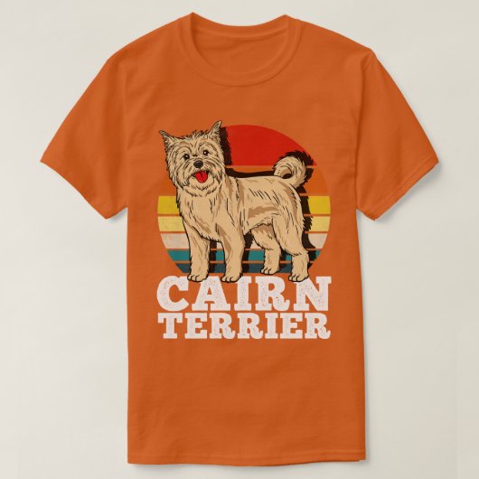 ケアン・テリア 犬好き レトロ Tシャツ (デザイン正面)