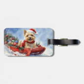 ケアン・テリア+犬+そり+雪だるま+クリスマス ラゲッジタグ (裏面横)