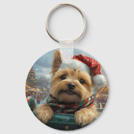 ケアン・テリア 犬 ローラーコースター クリスマス キーホルダー