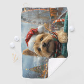 ケアン・テリア 犬 ローラーコースター クリスマス ゴルフタオル (インサイチュ)
