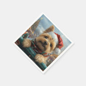 ケアン・テリア 犬 ローラーコースター クリスマス スタンダードカクテルナプキン (角)