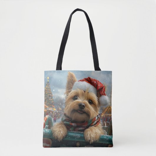 ケアン・テリア 犬 ローラーコースター クリスマス トートバッグ (正面)