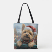 ケアン・テリア 犬 ローラーコースター クリスマス トートバッグ (裏面)