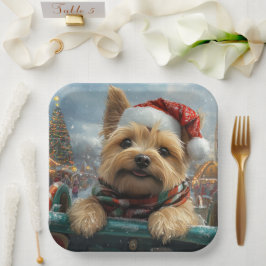 ケアン・テリア 犬 ローラーコースター クリスマス ペーパープレート