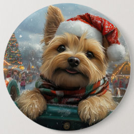 ケアン・テリア 犬 ローラーコースター クリスマス 缶バッジ